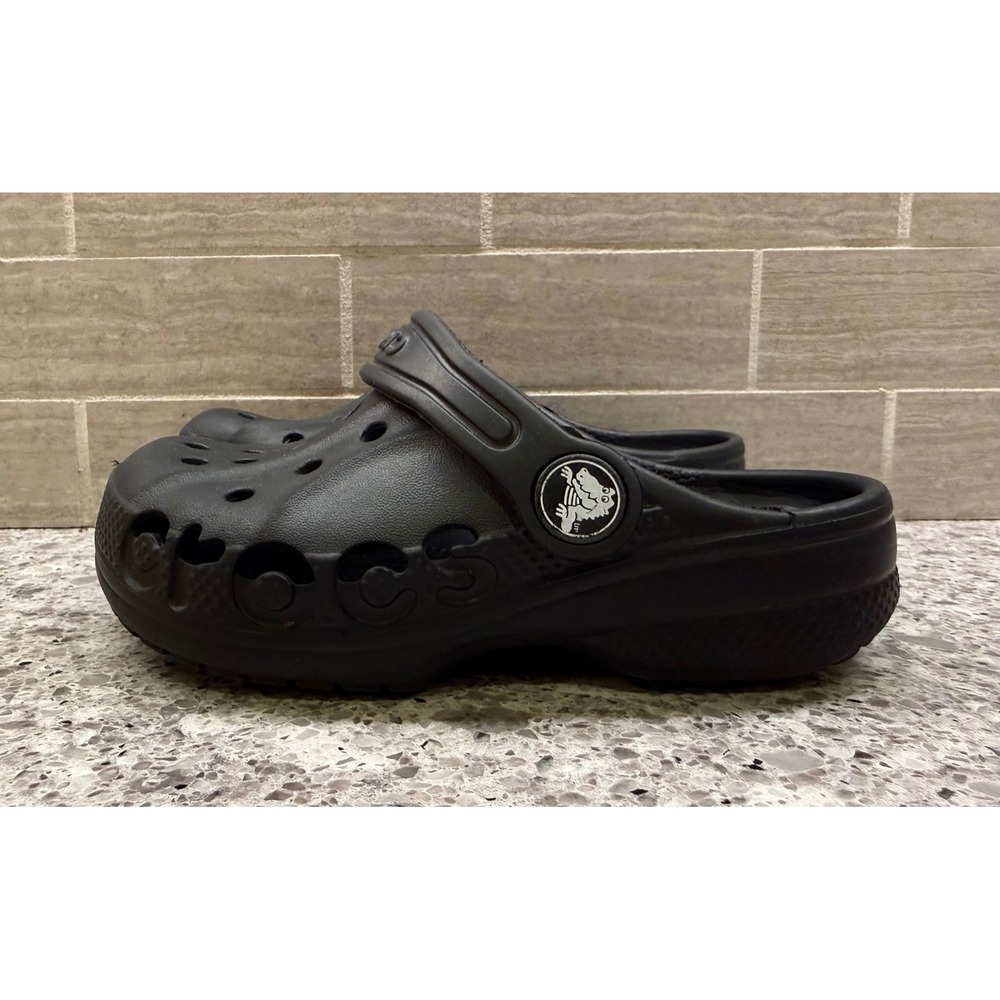 Crocs Little Kids Baya Clog Black Slip On Lightweight Casual Shoes Size C9